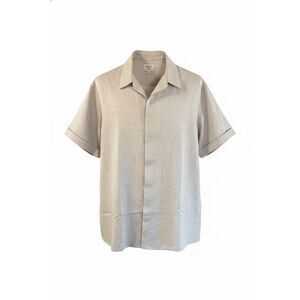 Mapick Men’s Linen Blend Shirt Sz L Beige NWT